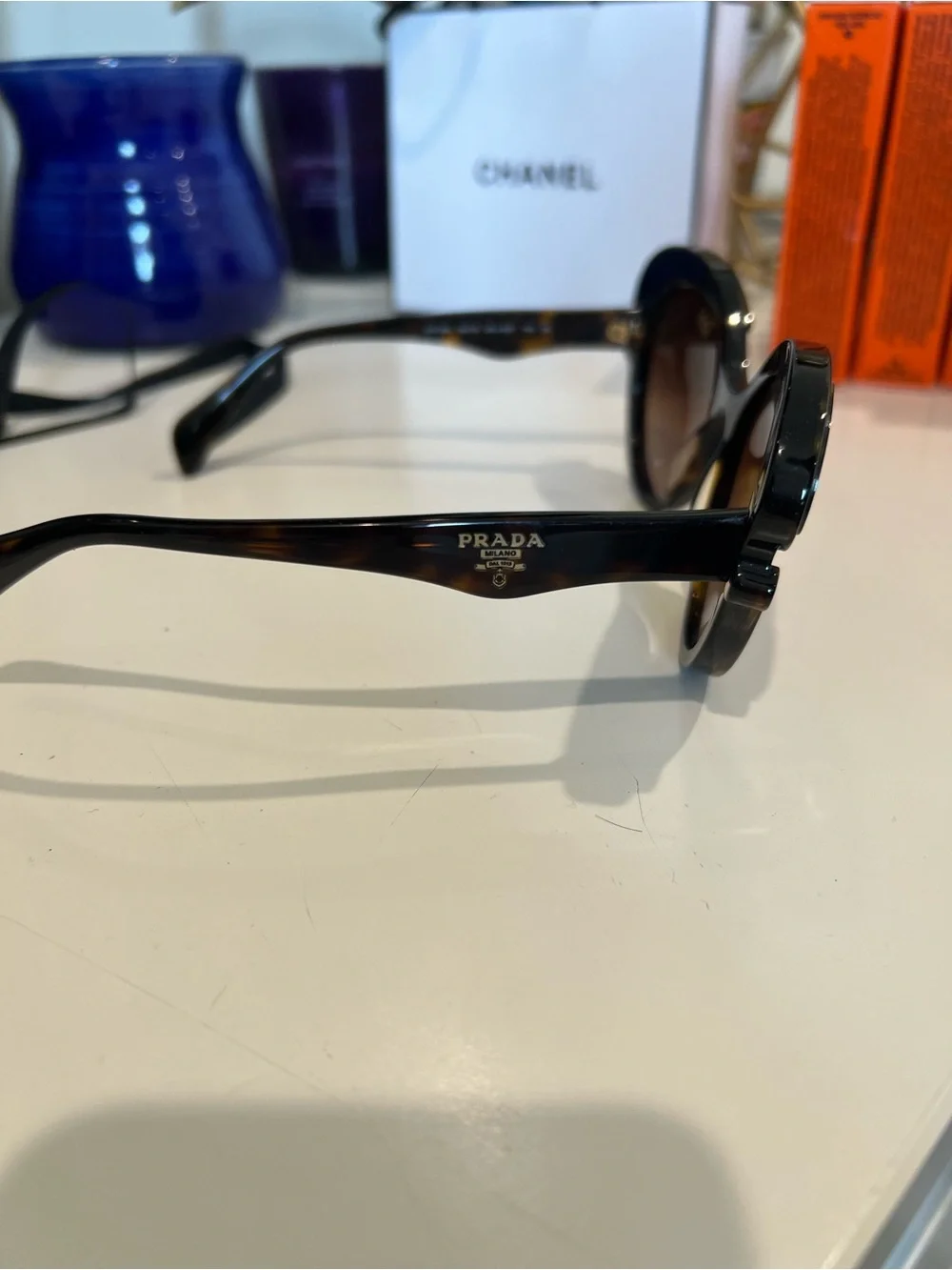 Prada Brown Tortoiseshell Women's Sunglasses with Brown Gradient Lenses